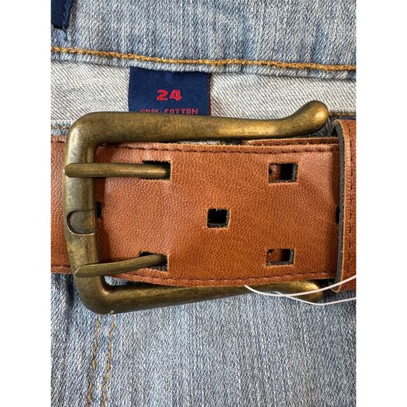 VTG Y2K Zana Di Women’s Wide Leg Jeans Plus Size 24 Belted NWT Baggy Boho Skater - Picture 6 of 16